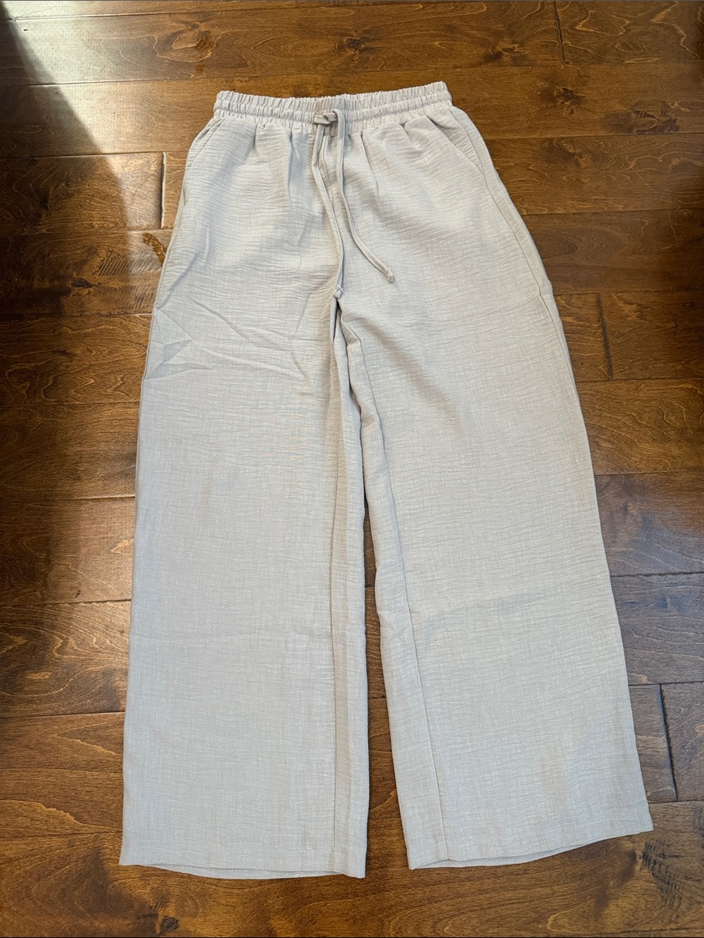 Zenana Outfitters Taupe Wide-Leg Drawstring Pants - Picture 2 of 4